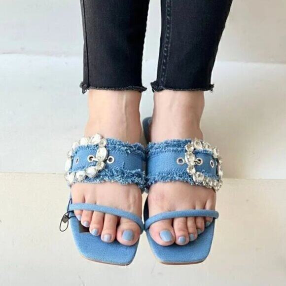 ZARA Embellished Slides NWT - Picture 11 of 16